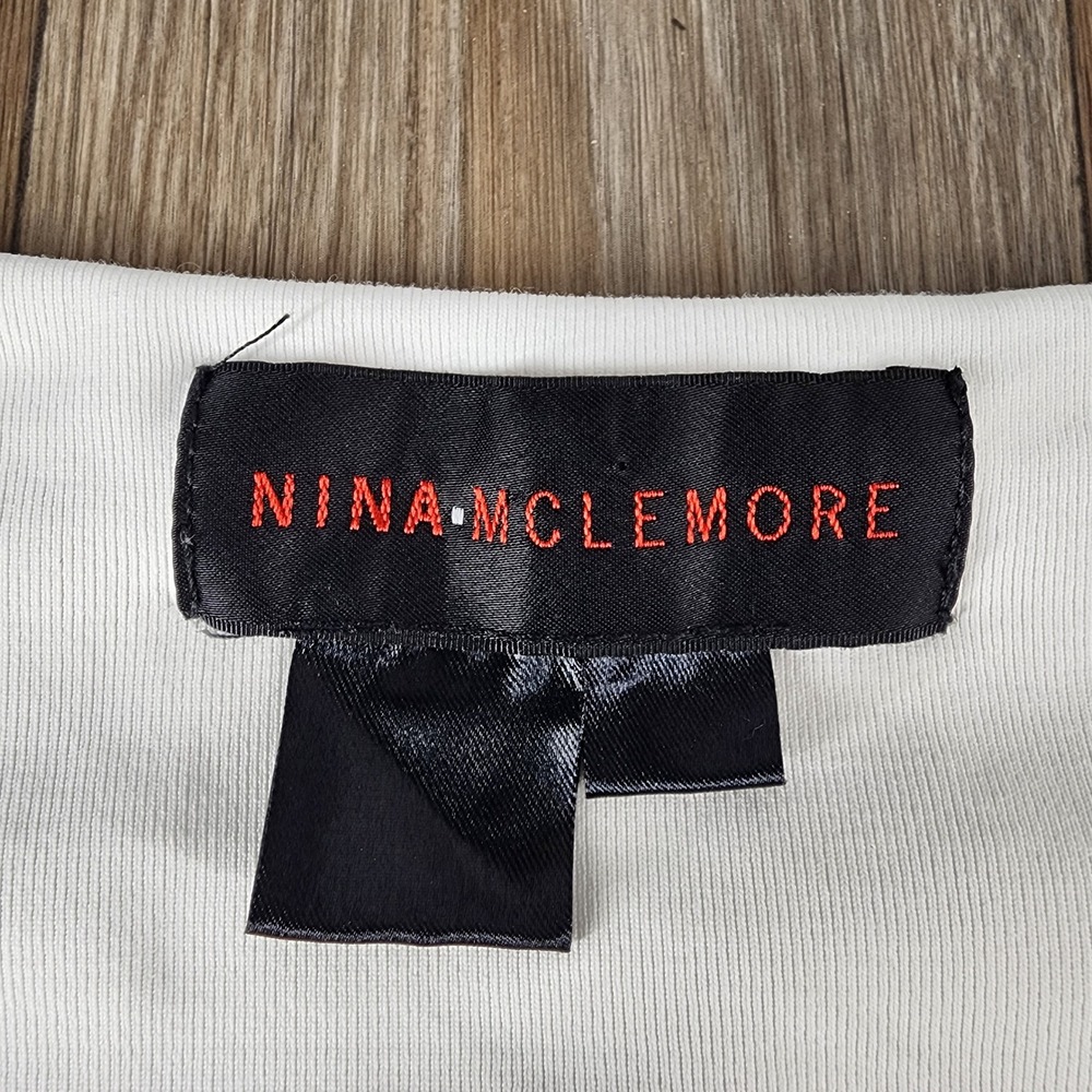 Nina McLemore‎ Womens White Scoop Neck 3/4 Sleeve Stretch Top Size Small - Picture 2 of 6